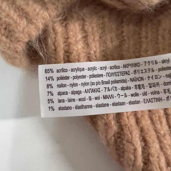 Zara S Womens Oversized Chunk Slouchy Sweater Open Back Camel Cozy Lounge - Picture 9 of 11